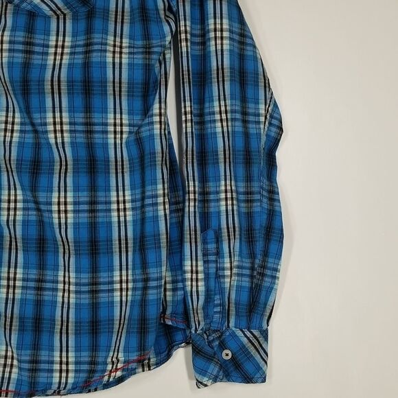 Silver Jeans Button Up Boys Youth Long Sleeve Shirt Extra Large 100% Cotton - Picture 3 of 11